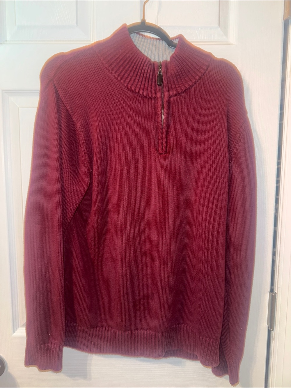 L.L. Bean Men's Half-Zip Sweater in Plum